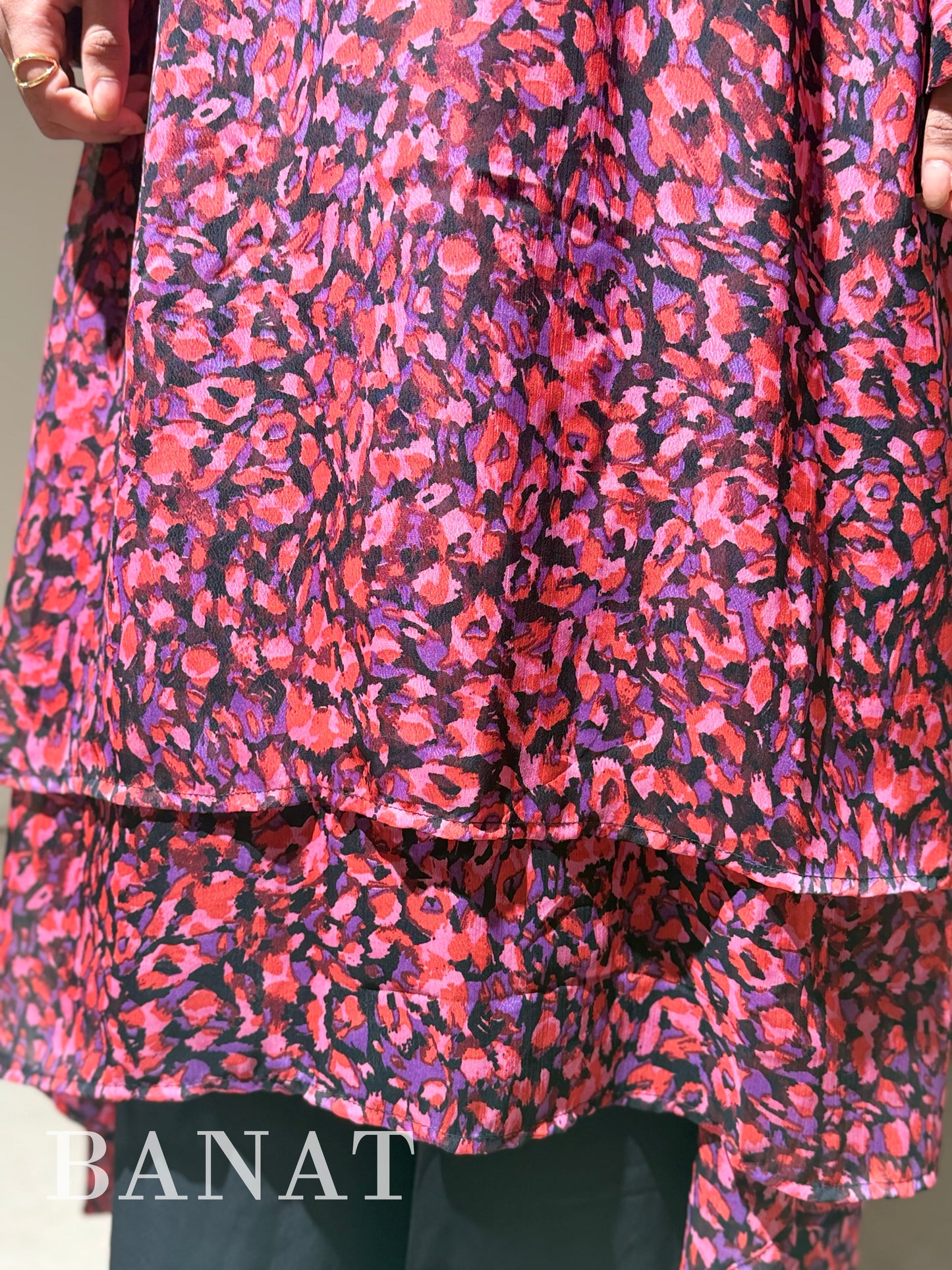 Ruby Noir Printed Dress