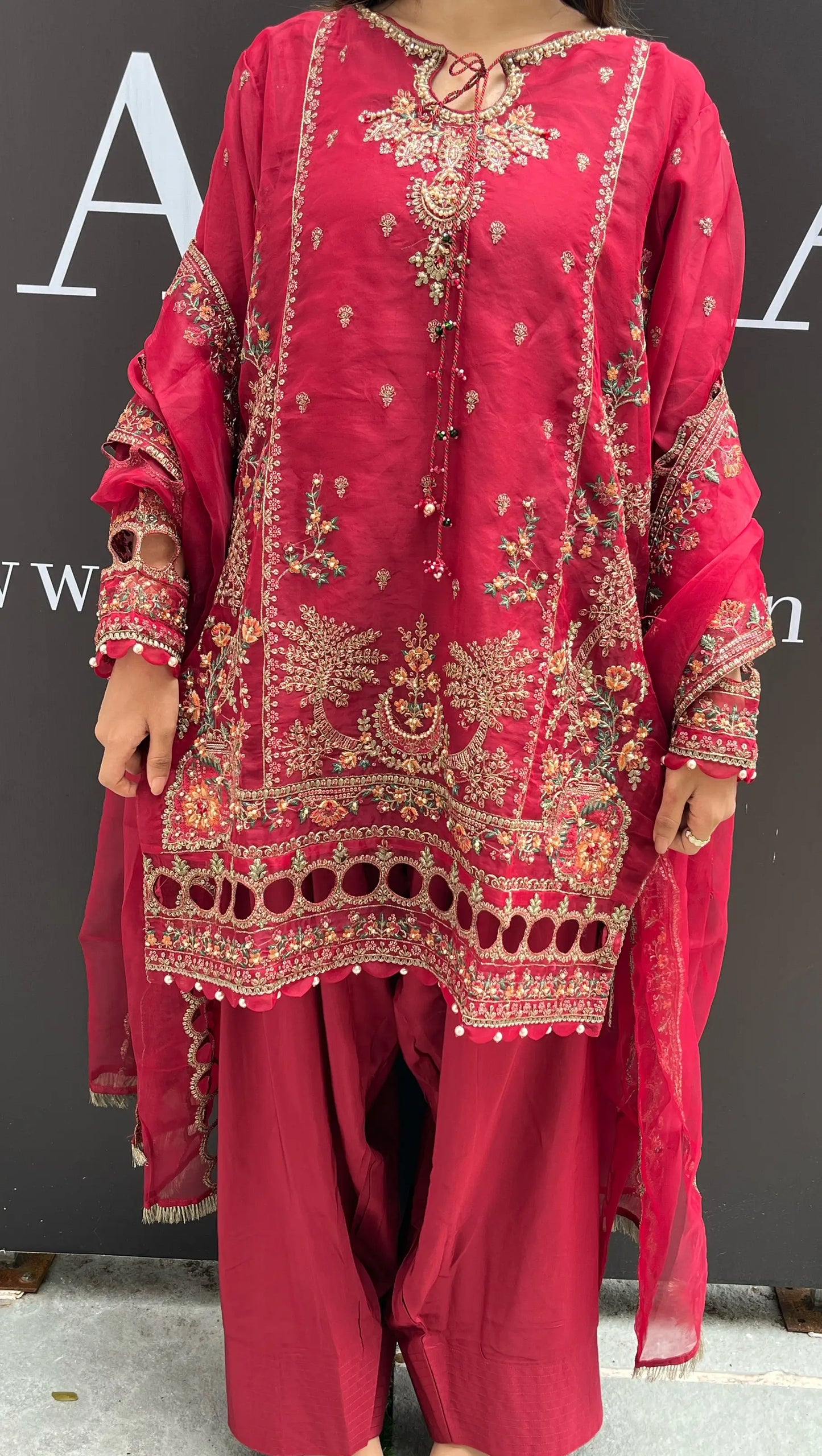 Crimson Handworked Pakistani Festive Suit