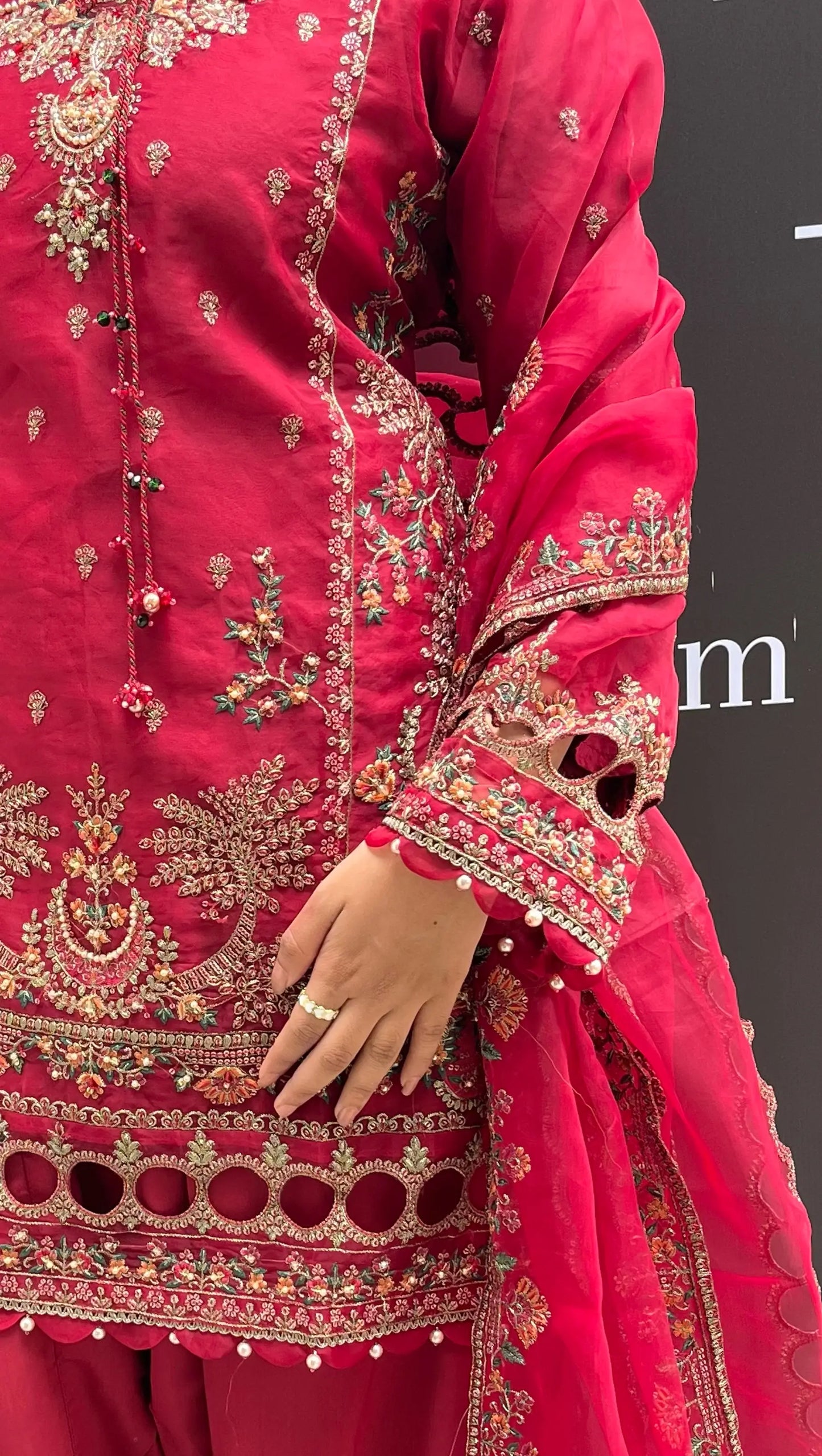 Crimson Handworked Pakistani Festive Suit