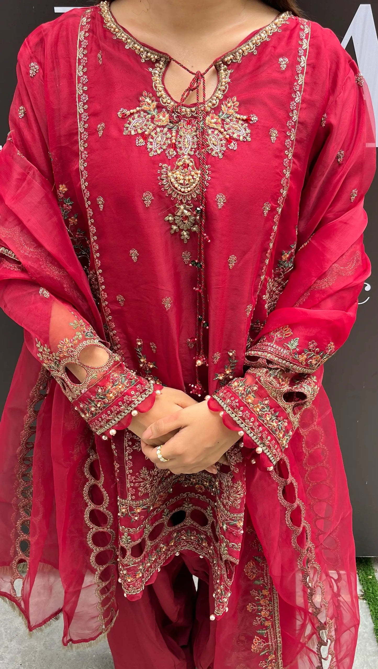 Crimson Handworked Pakistani Festive Suit
