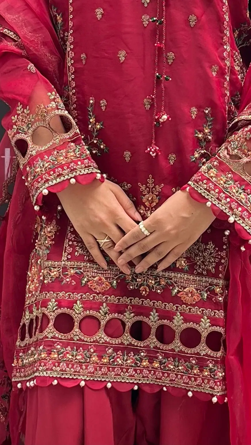 Crimson Handworked Pakistani Festive Suit