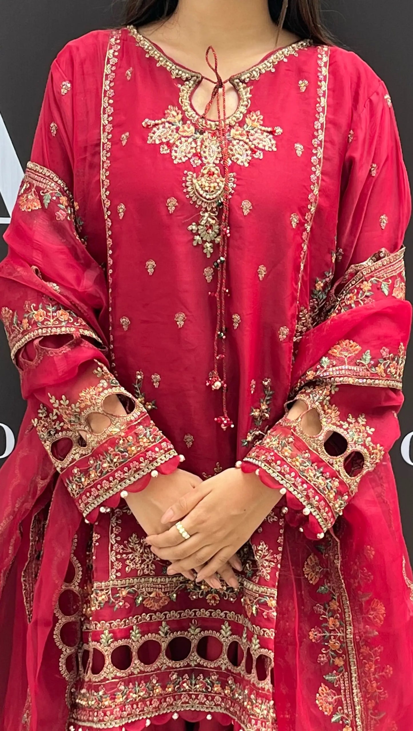 Crimson Handworked Pakistani Festive Suit