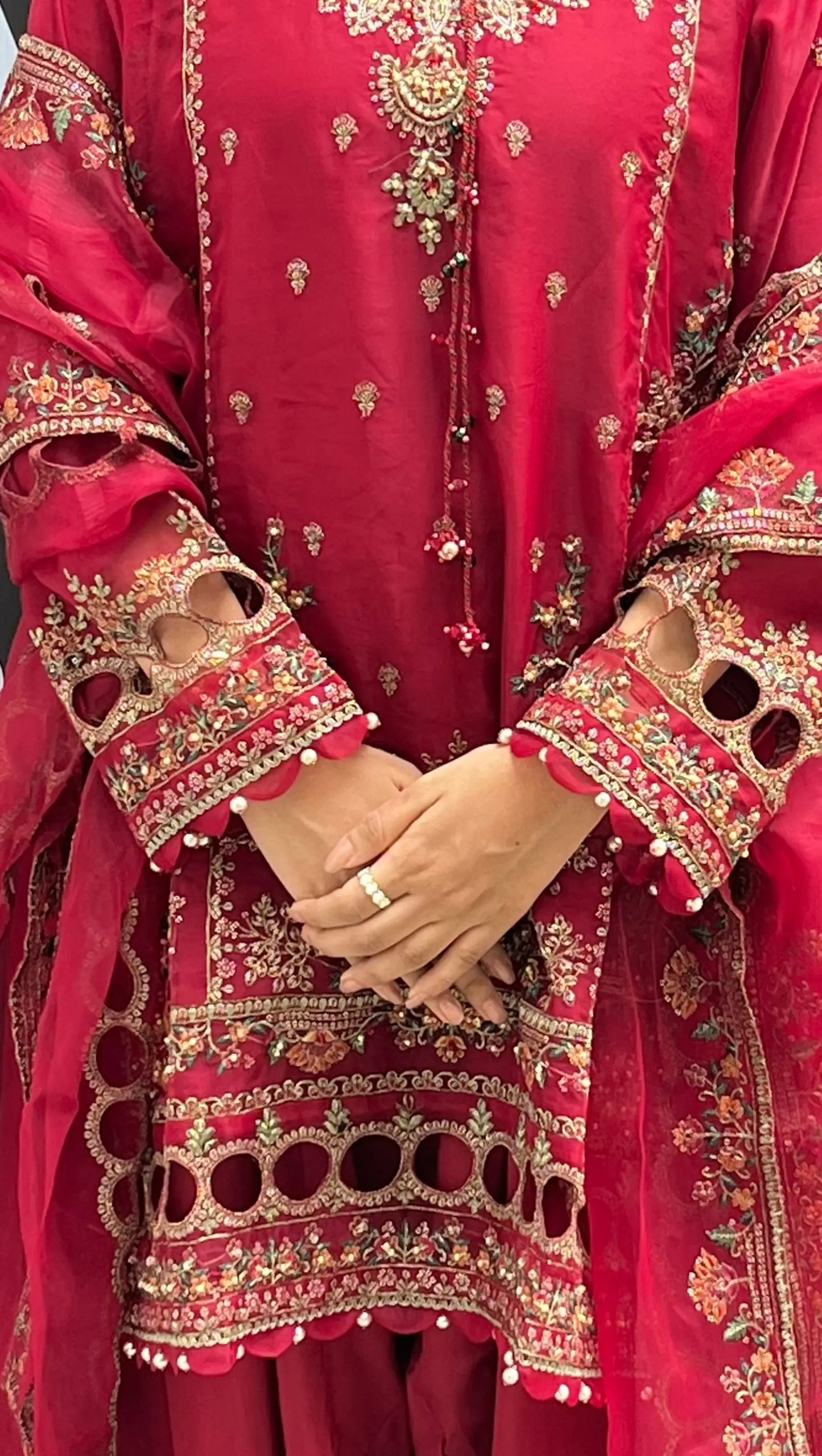 Crimson Handworked Pakistani Festive Suit