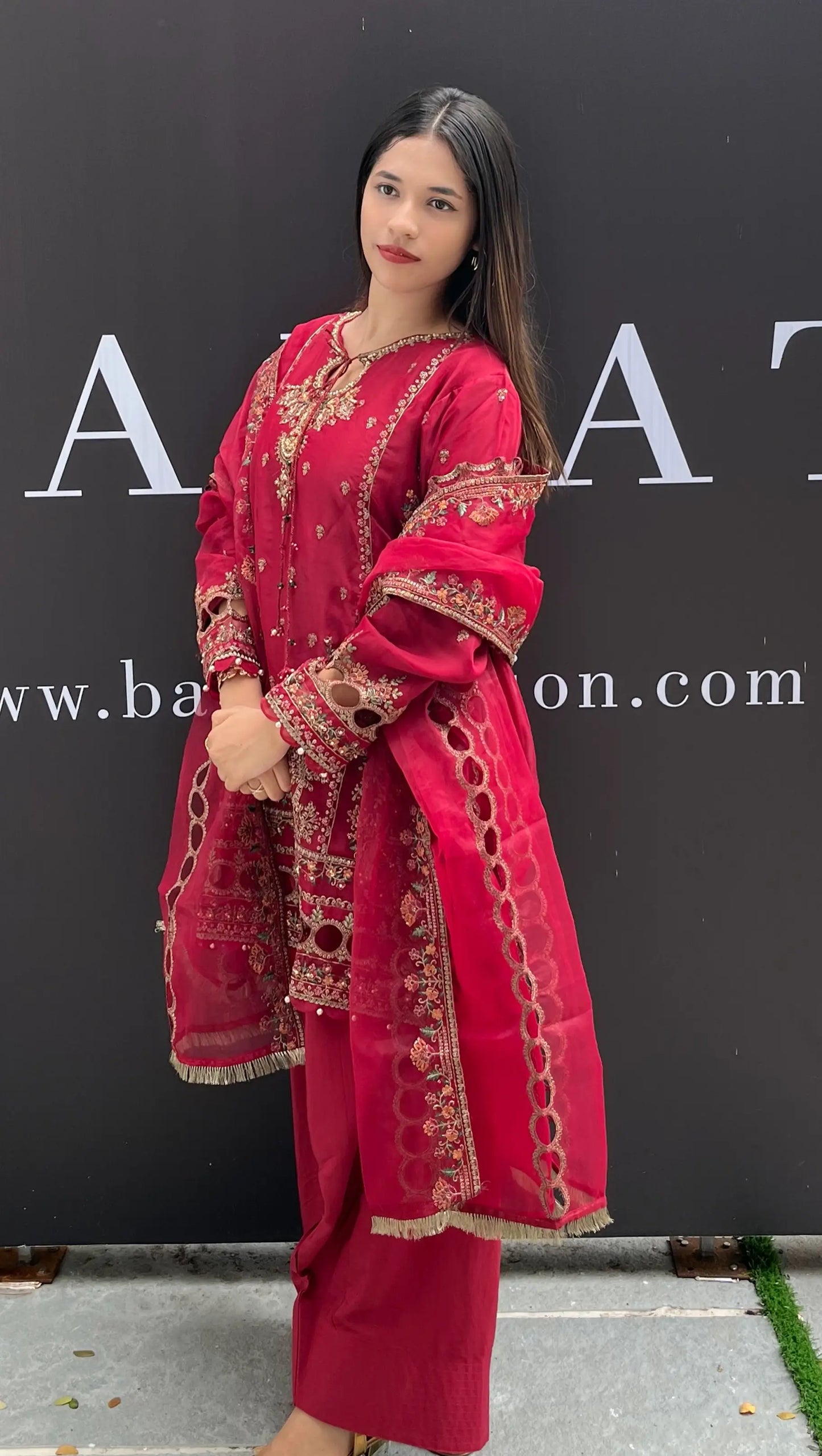 Crimson Handworked Pakistani Festive Suit