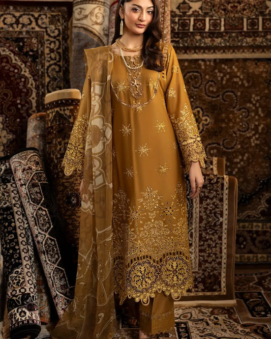 Saffron Royale – Summer Luxury Pakistani Embroidered Lawn Suit