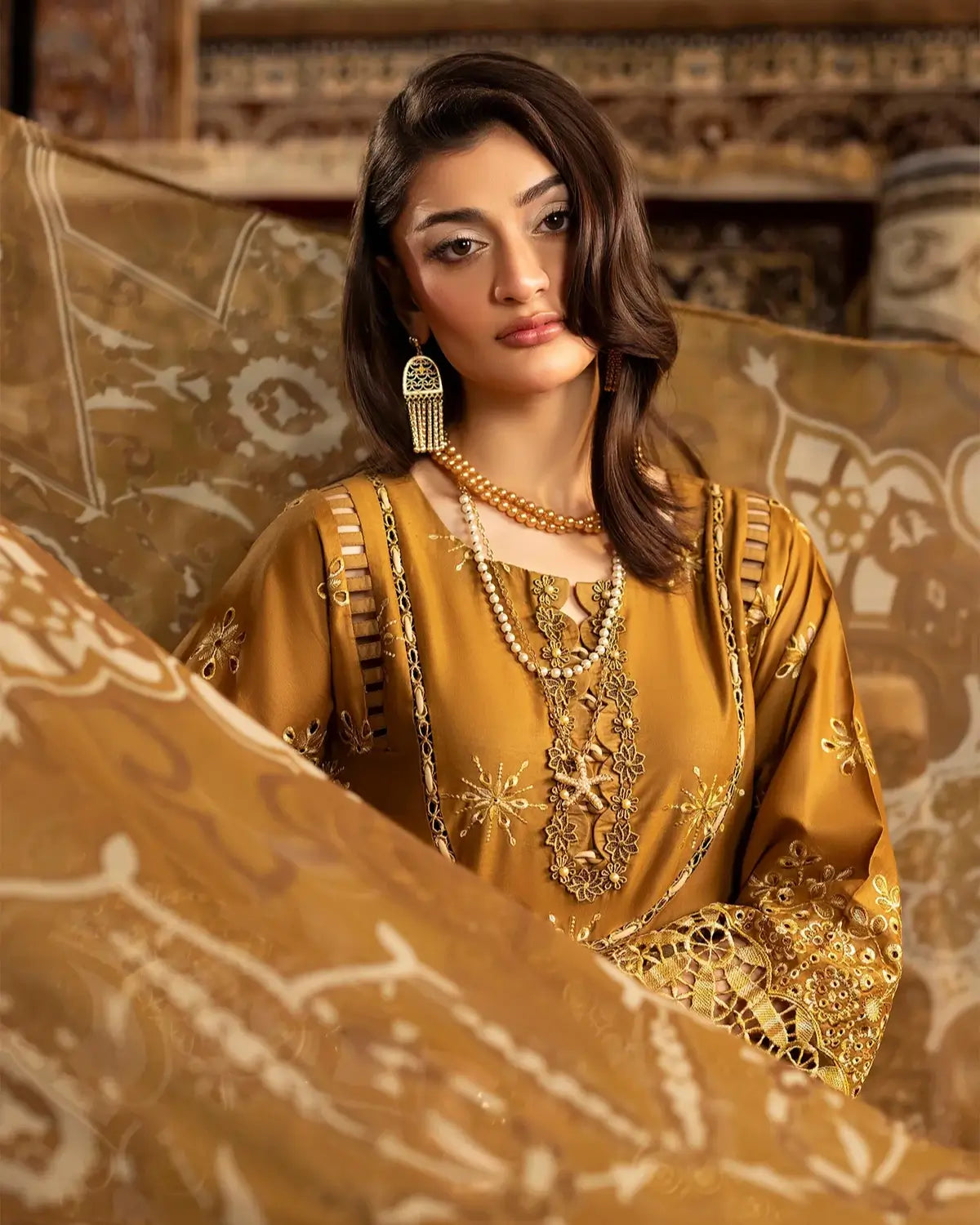 Saffron Royale – Summer Luxury Pakistani Embroidered Lawn Suit
