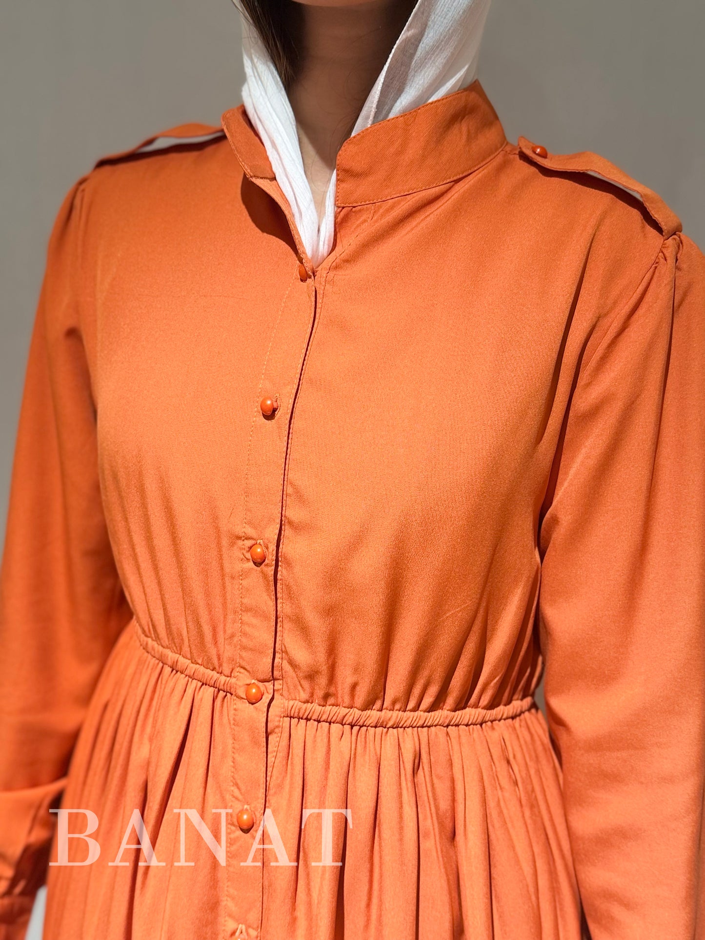 Button-Down Maxi Dress with Classic Collar