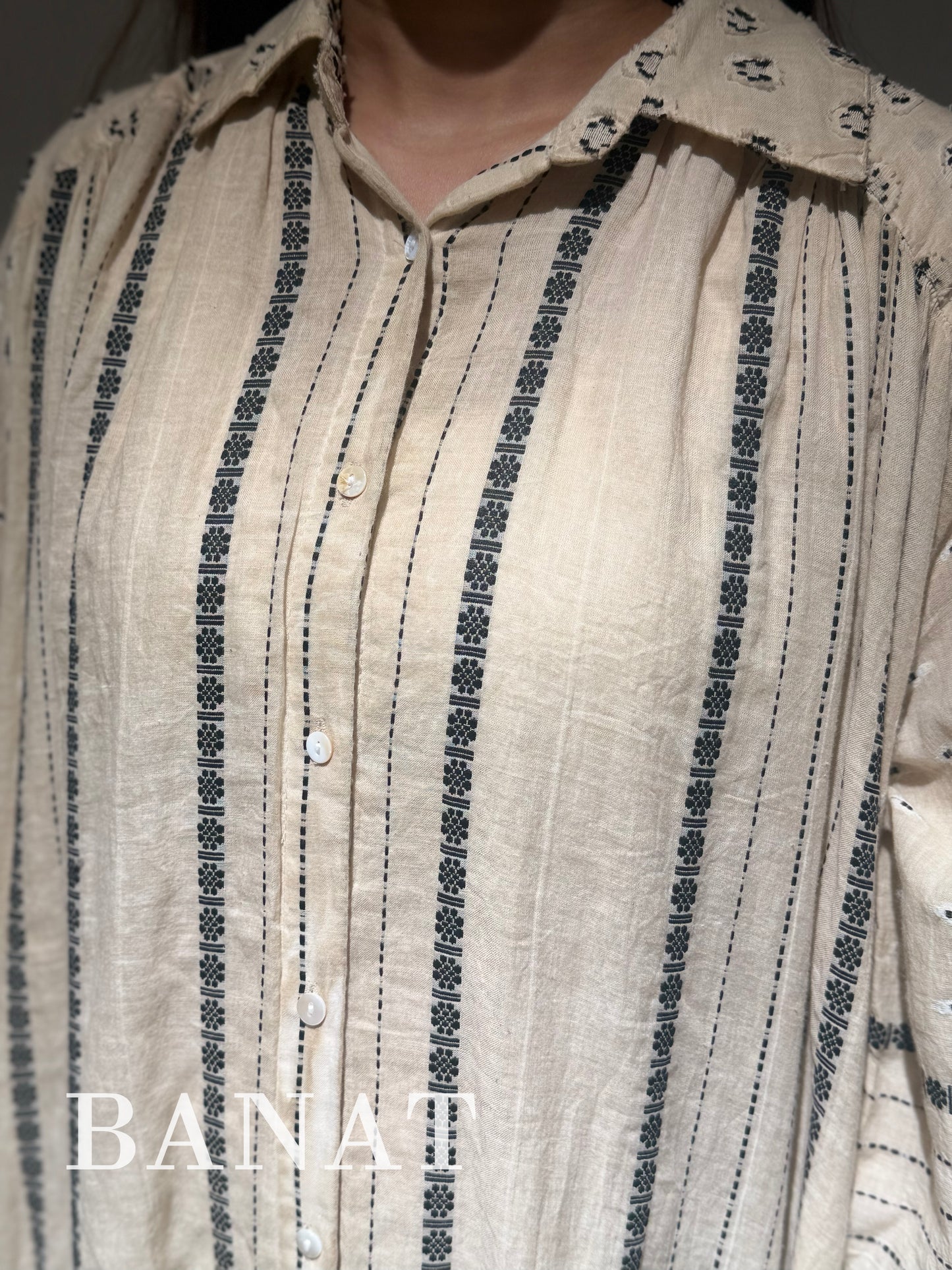 Textured Stripe Linen Abaya or long dress