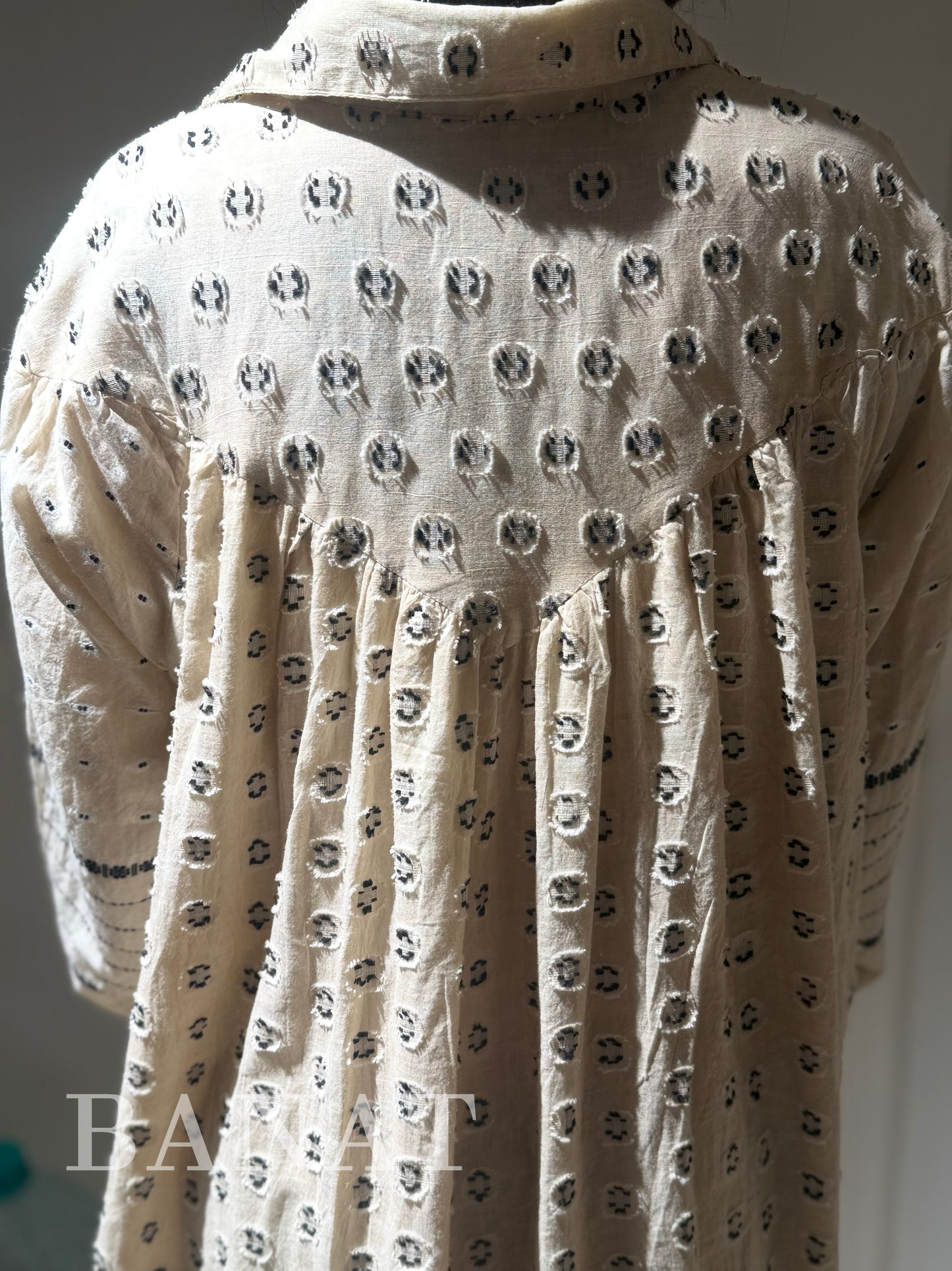 Textured Stripe Linen Abaya or long dress