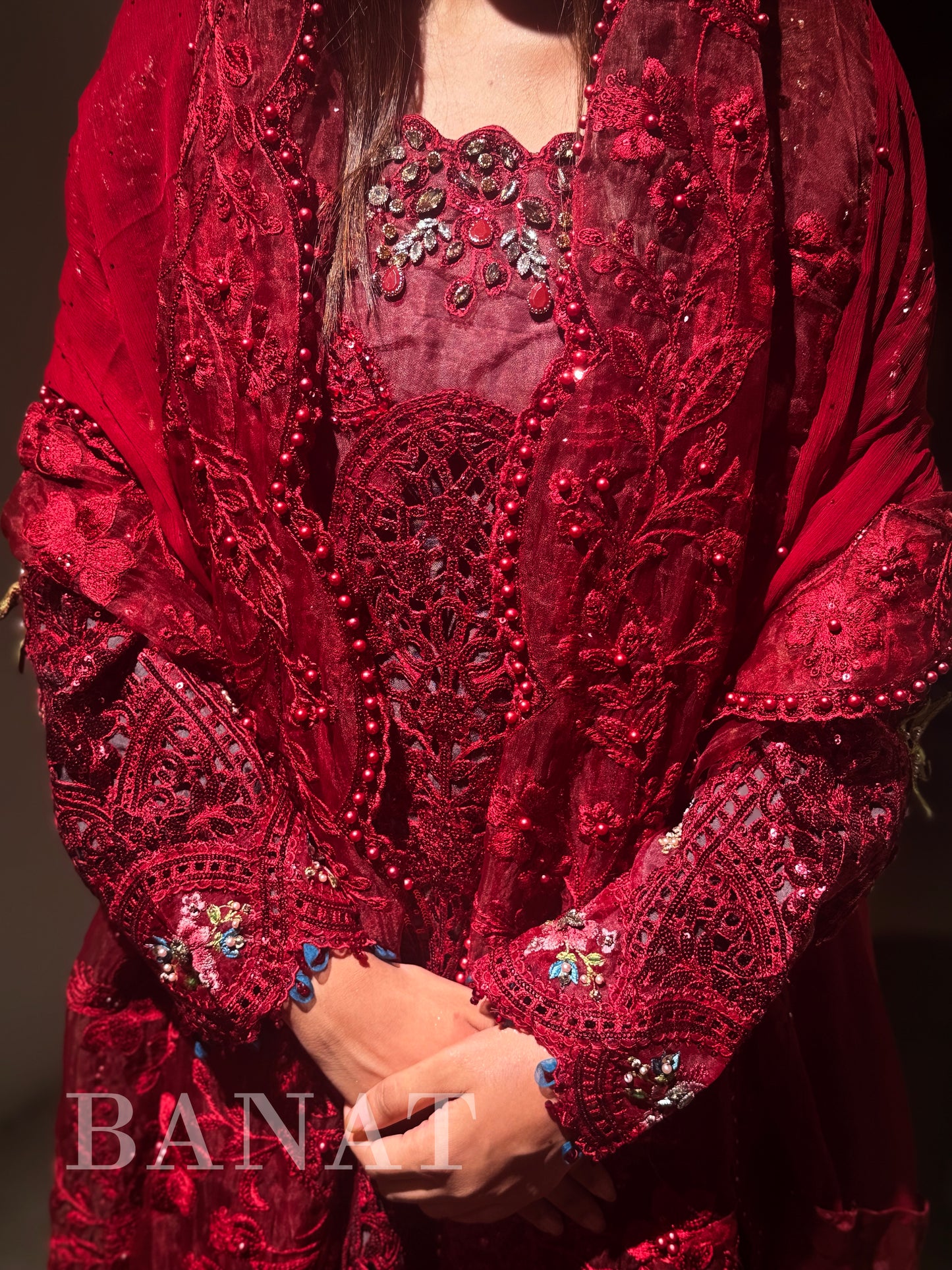 Captivating Crimson Bridal Elegance