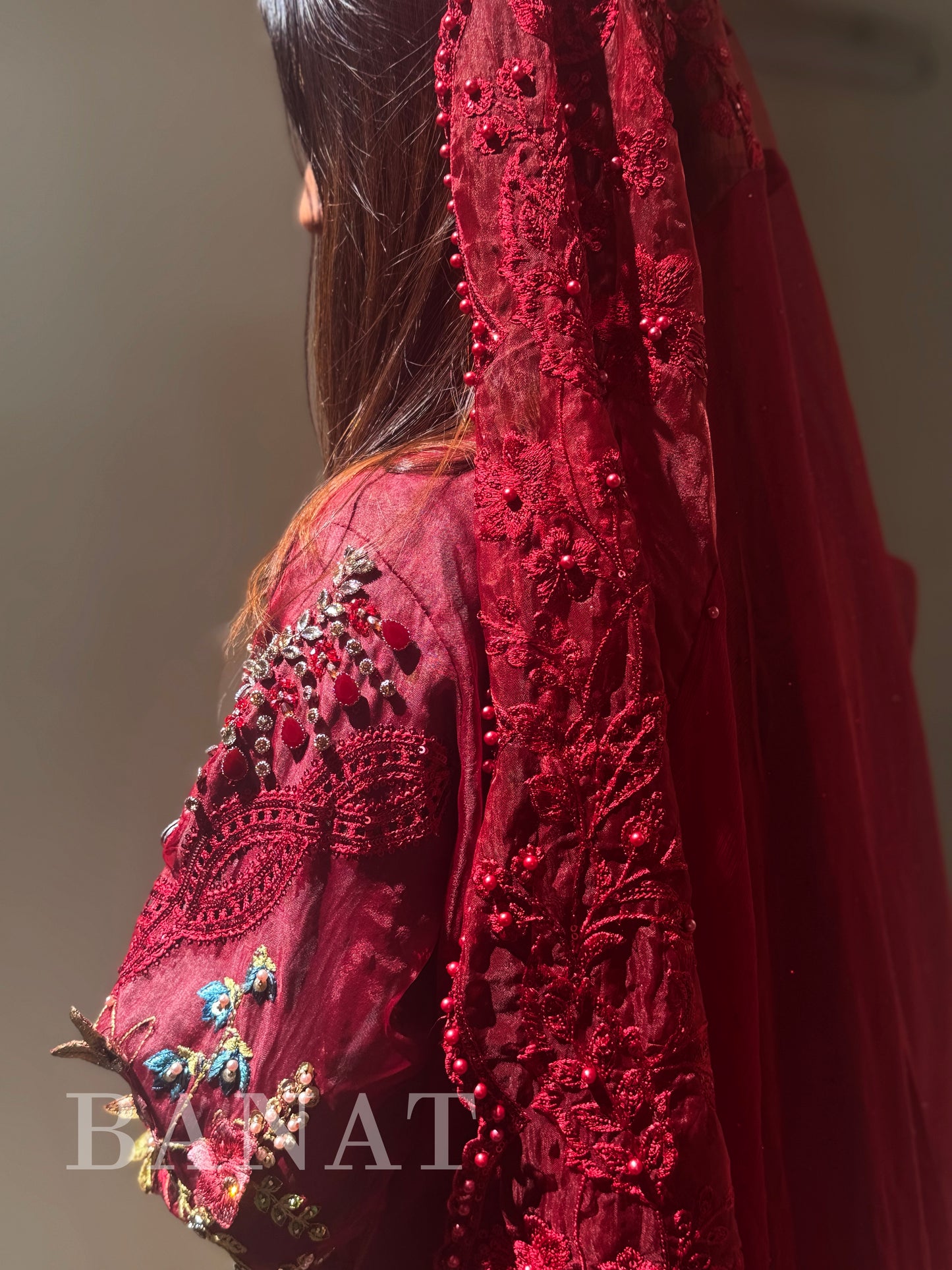 Captivating Crimson Bridal Elegance