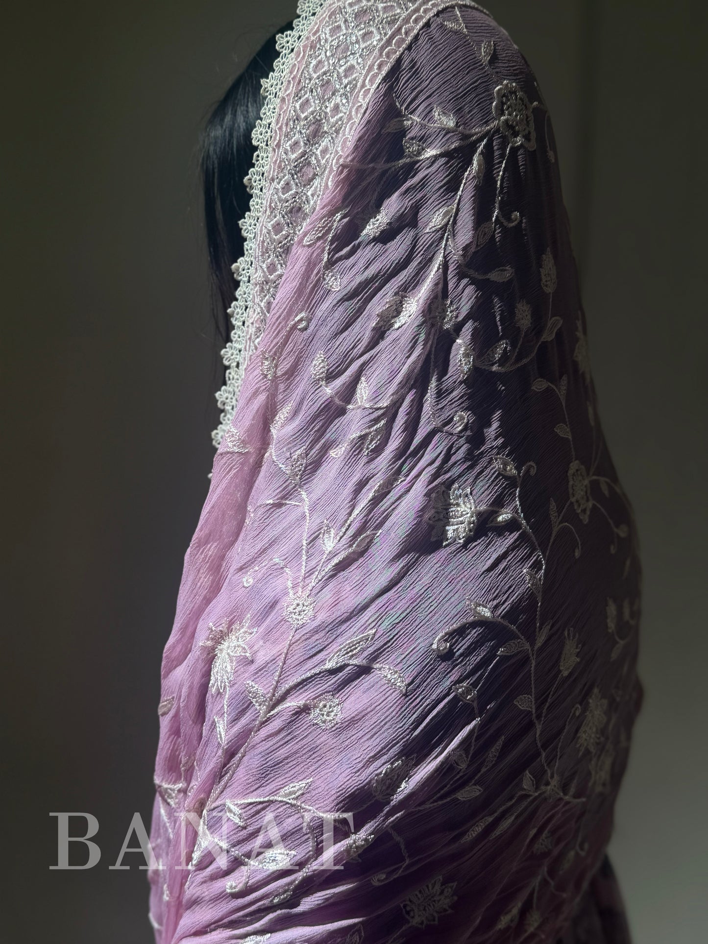 Ethereal Lavender Floral Embroidered Ensemble