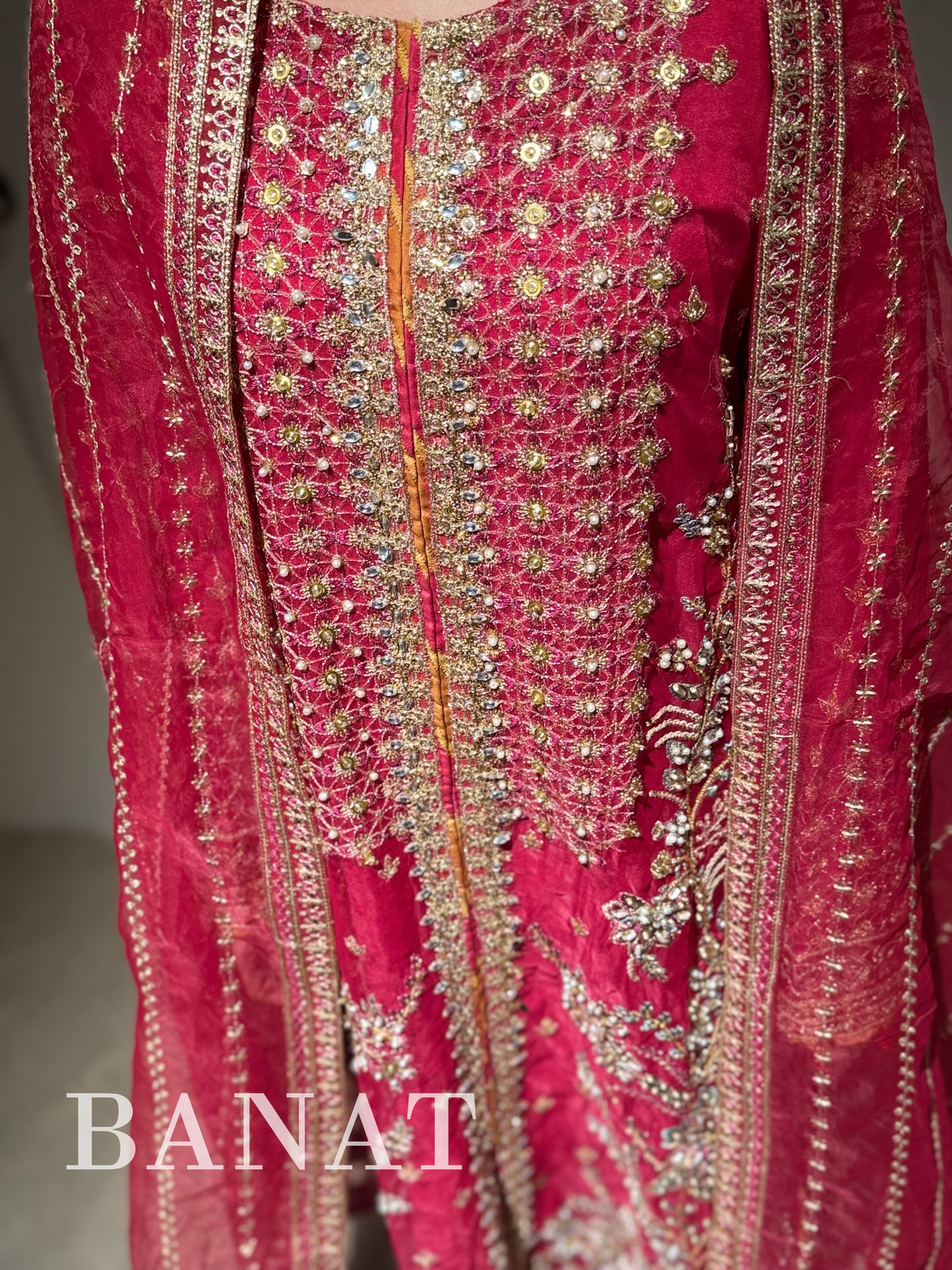 Exquisite Fuchsia Pakistani Party Wear Suit