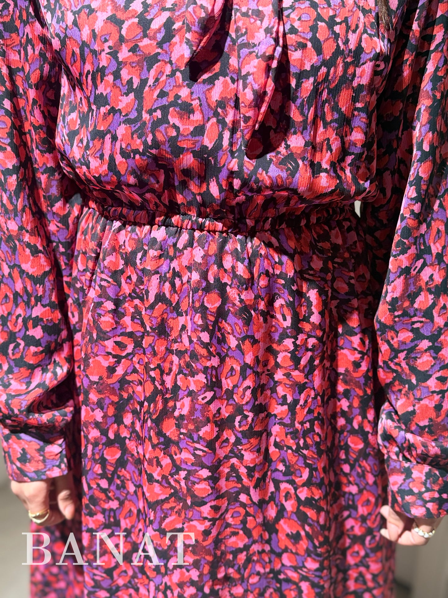 Ruby Noir Printed Dress