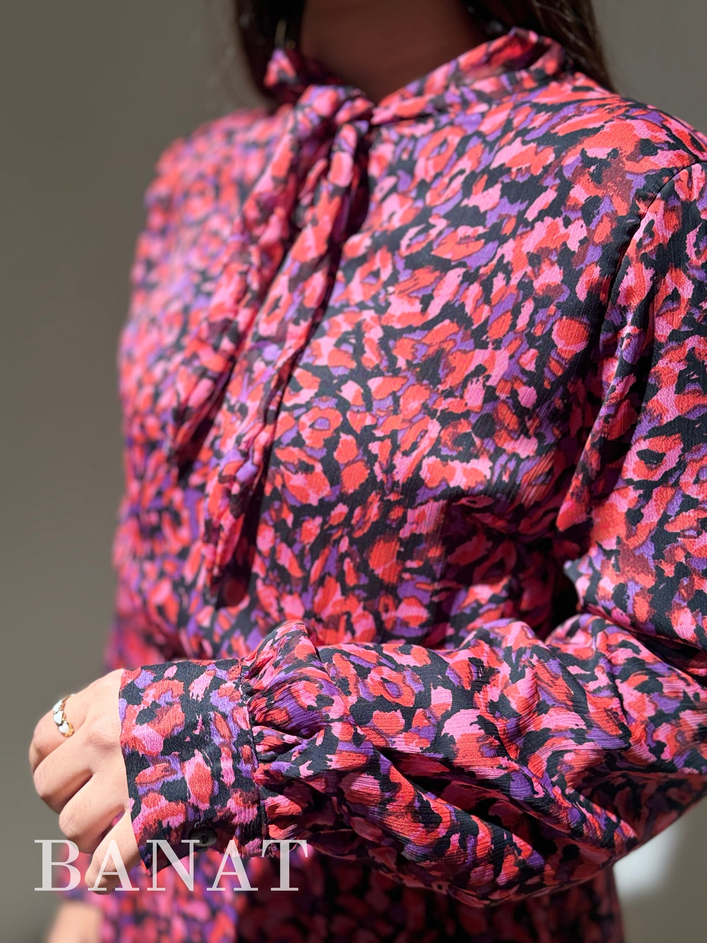 Ruby Noir Printed Dress