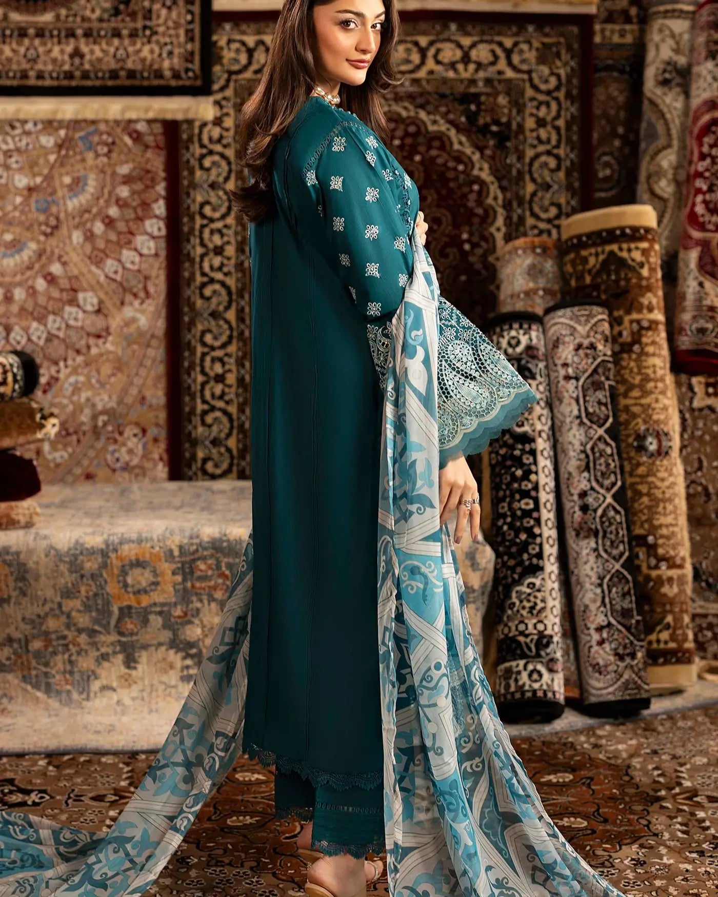 Azure Regal – Summer Luxury Pakistani Embroidered Lawn Suit
