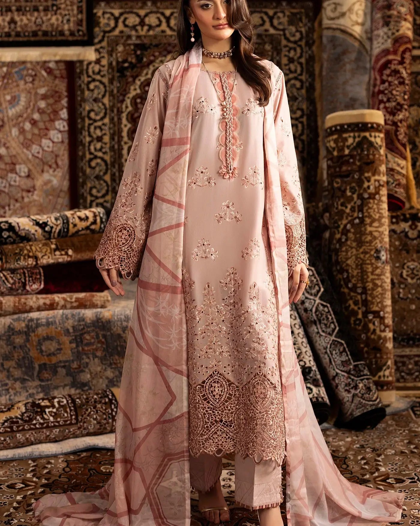 Blush Élan – Summer Luxury Pakistani Embroidered Lawn Suit