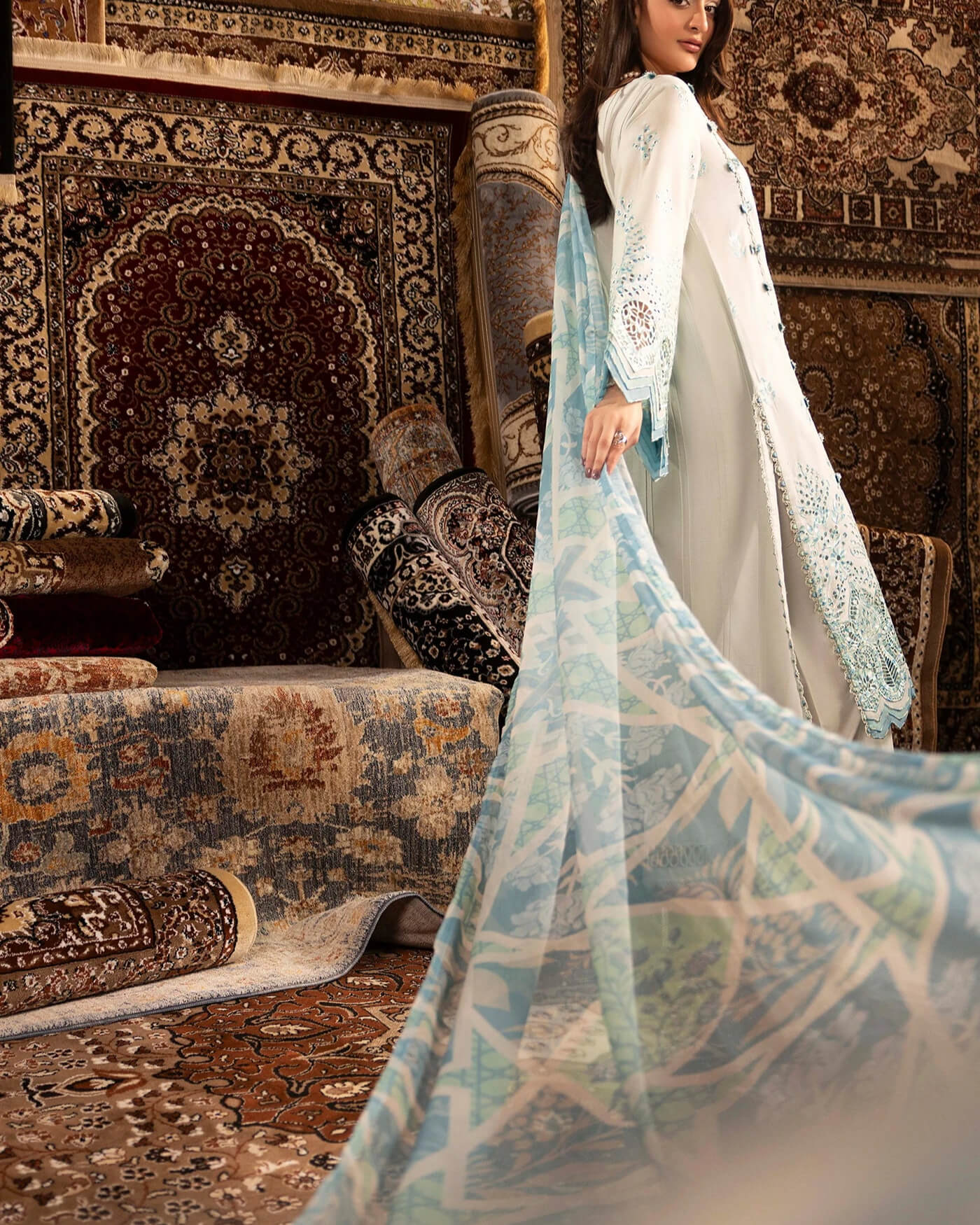 Aqua Serenity – Summer Luxury Pakistani Embroidered Lawn Suit