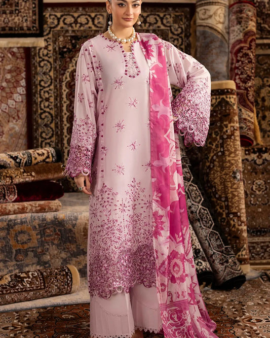 Rose Aura – Summer Luxury Pakistani Embroidered Lawn Suit