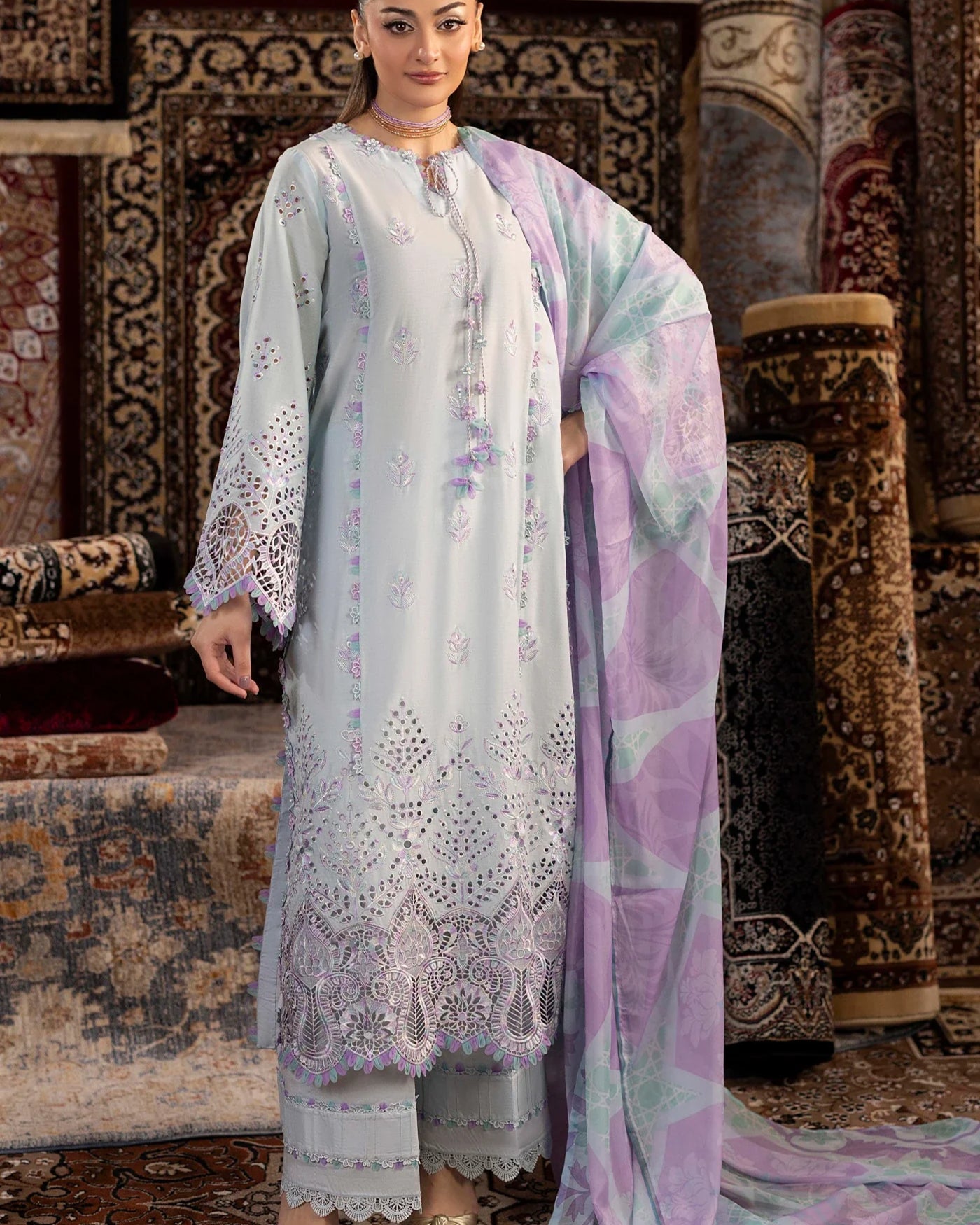 Mint Mirage – Summer Luxury Pakistani Embroidered Lawn Suit