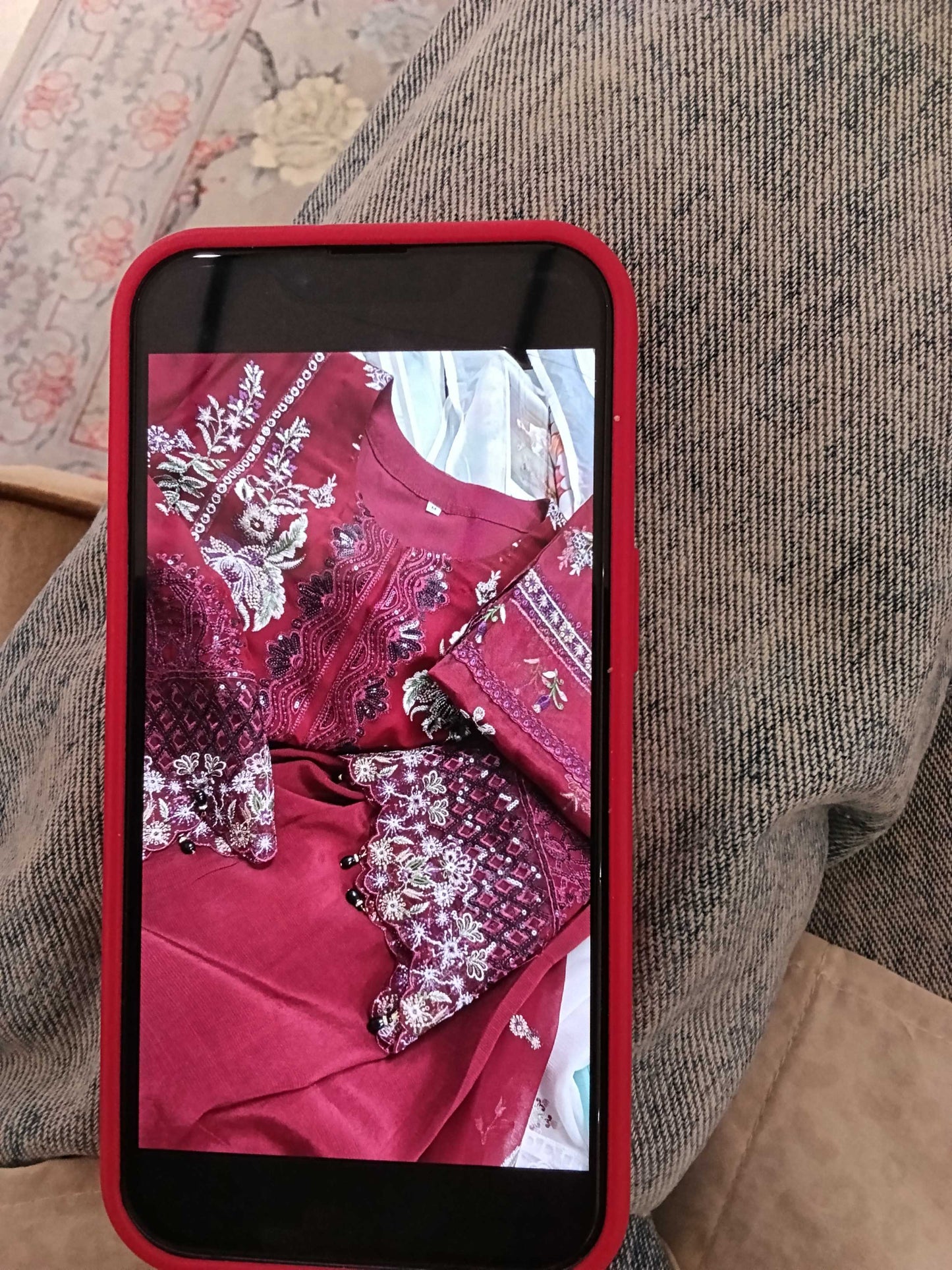 party wear red Pakistani -PKnMYS260 301166M