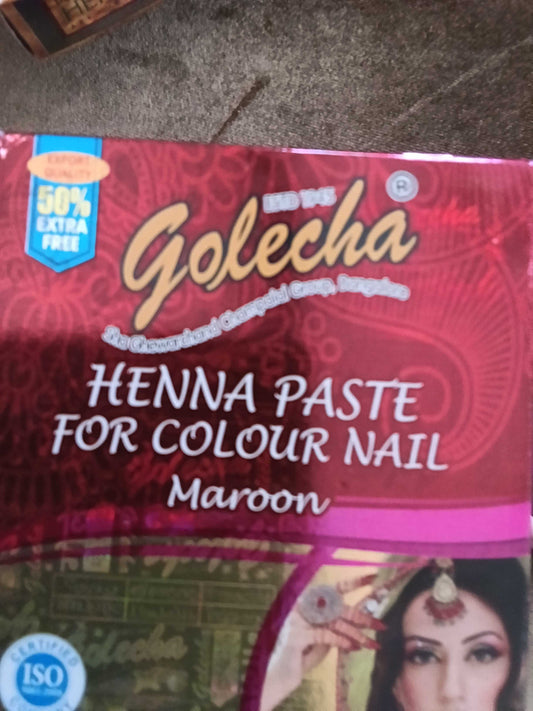 henna past for nail colour maroon
